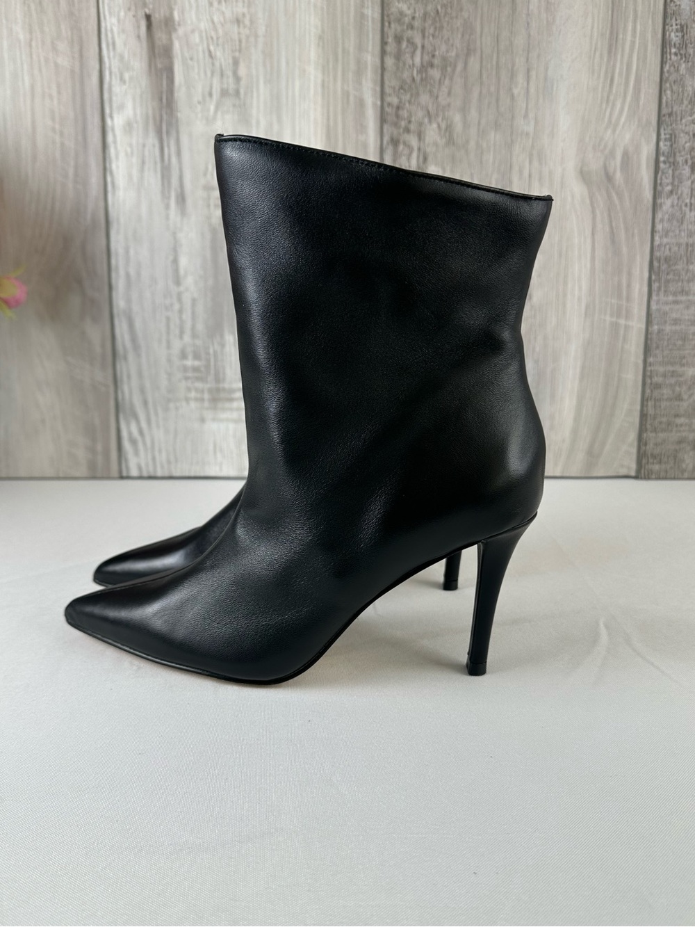 Black Pointed Toe Stiletto Ankle Boots -8.5